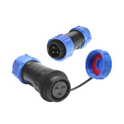 SP13防水連接器塑膠3芯戶外防水接頭公母對接IP68防水插頭插座