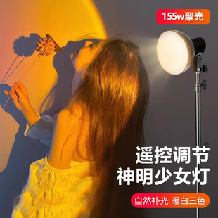 Dipu Live Streaming Hair Fill Light, Backlight Contour Background Atmosphere Light for Streamers, Adjustable Focus Spotlight