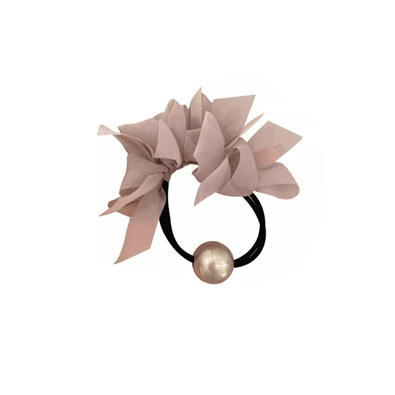 Versión coreana de hilo de malla de alta calidad, cuerda para el cabello de perlas, temperamento noble, cuerda para el cabello de moda, banda de goma de cola de caballo alta, accesorios para el cabello de todo fósforo