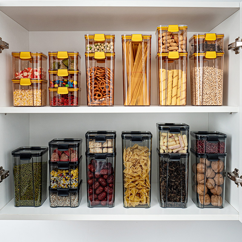 キッチン密封瓶、家庭用密封ボックス、食品グレードの保存瓶、プラスチック穀物瓶、スパイス収納ボックス、保存瓶|undefined