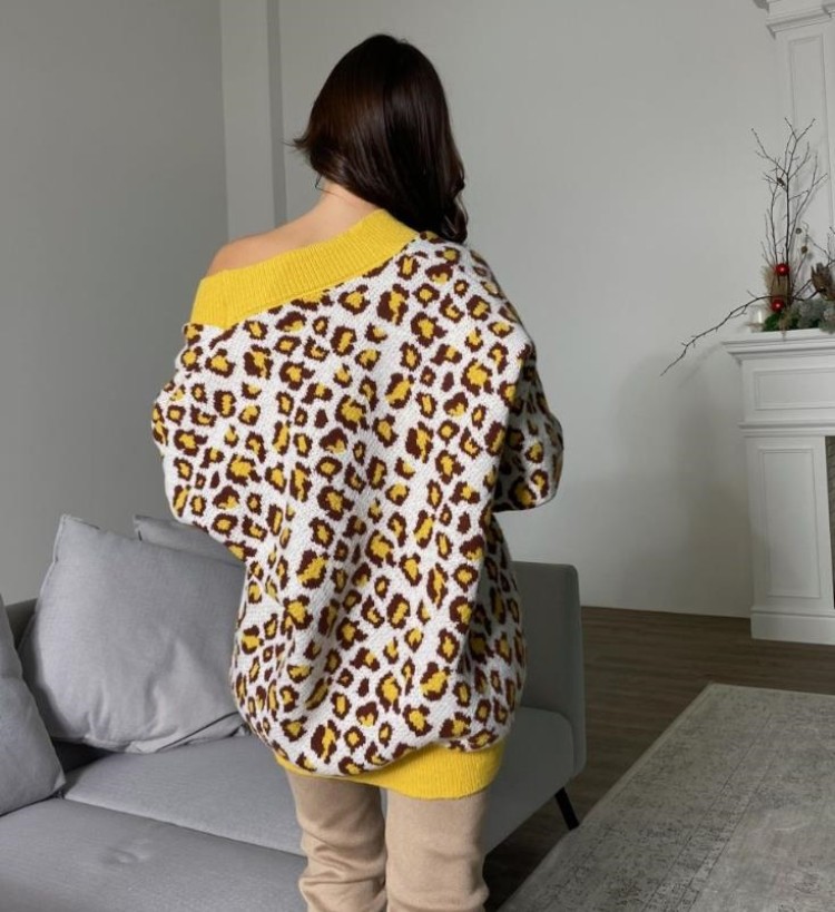 Dámsky sveter 2024, nový, plus size, stredne dlhý, voľný pletený, sveter_voghion.com