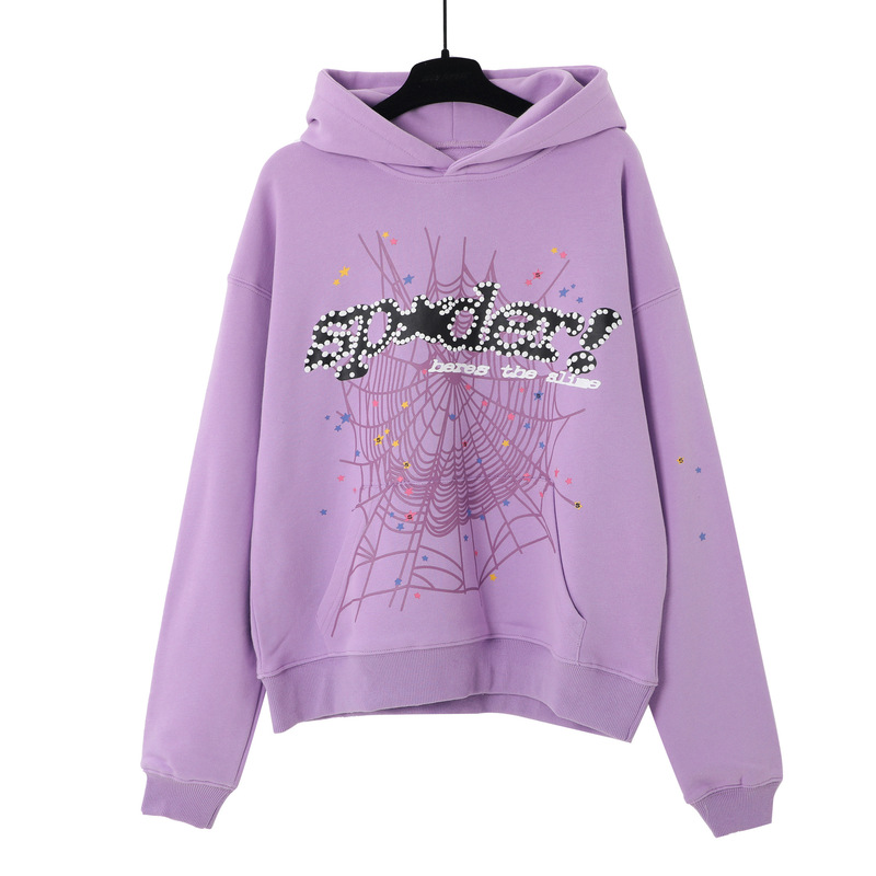 Sp1derヒップホップ歌手Young Thugと同じスタイルのフォームレター555555カップル用パーカーPinkスウェットシャツ|undefined