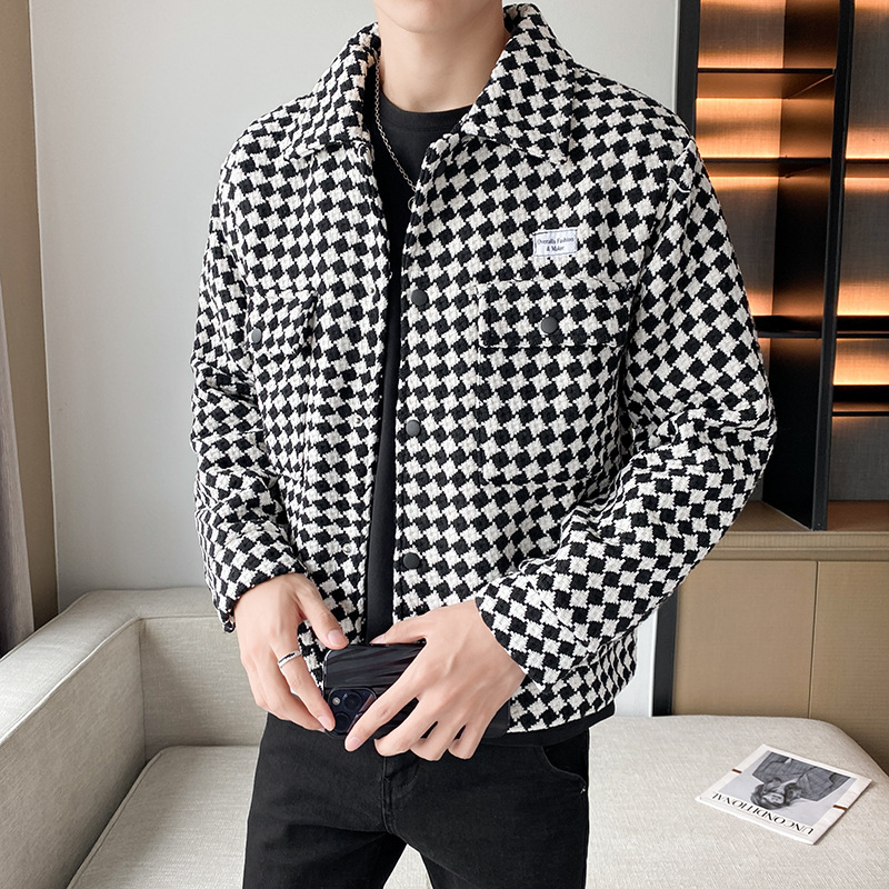 Nuovo casual 2023 per la versione coreana, e bel top da uomo, abbigliamento autunnale alla moda, indossando una giacca con risvolto_voghion.com