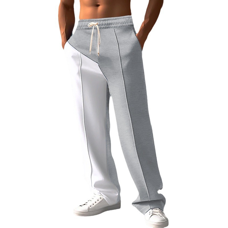 Men's Clothing pants men's spring and summer straight color matching casual oversize versatile pants loose large size trousers_voghion.com