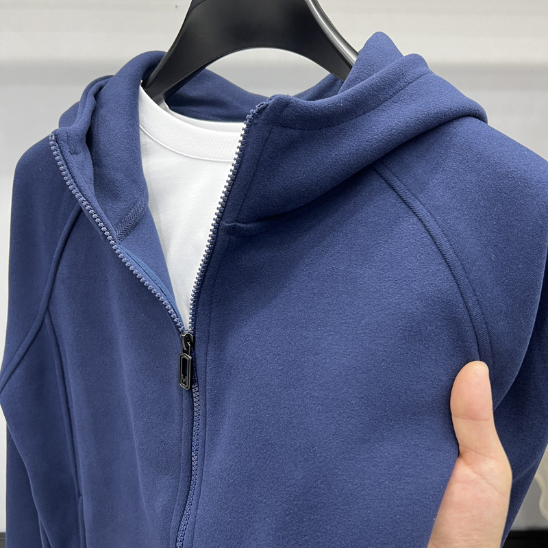 Men's Sweatshirt with Sheep Wool, High-End Feel, Silk Trend, Zip-Up, Autumn Hoodie, Exclusively for Cross-Border Sales Men's Sweatshirt with Sheep Wool, High-End Feel, Silk Trend, Zip-Up, Autumn Hoodie, Exclusively for Cross-Border Sales