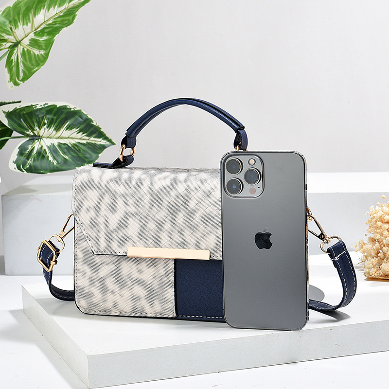 Nuevo empalme versátil bolsa impresa color contraste mochila bolsos de mujer transfronterizos bolsos de hombro de alta calidad