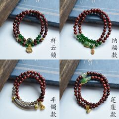 天然小葉ローズウッド 6 ミリメートル DIY ダブルサークル古代アクセサリーハンドヘルドチェーンロザリオビーズブレスレット男性と女性のための