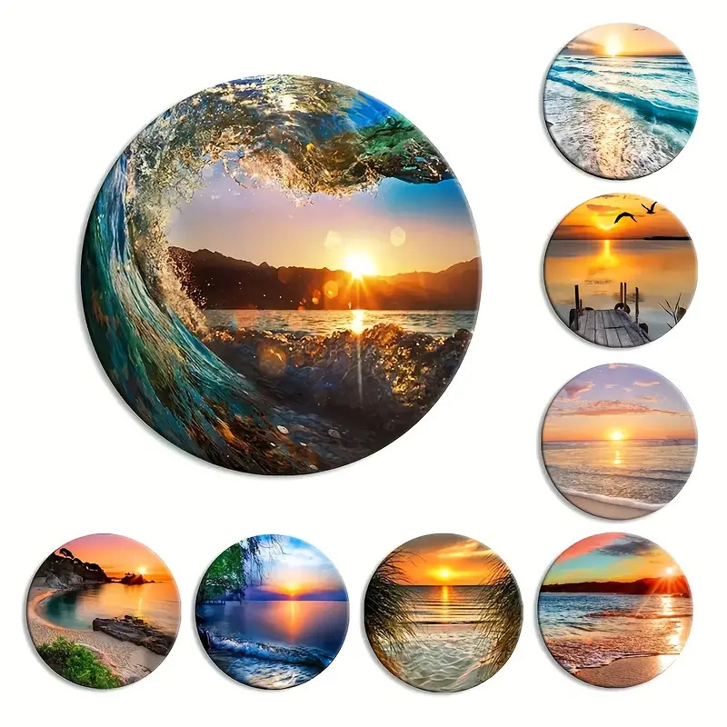 8 piezas de madera de moda fan de estilo nacional de tazas de arte resistente al calor para bebidas antideslizantes adecuadas para almohadillas de tazas de mandala