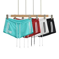 美式辣妹少女修身運動短褲夏季抽繩低腰跑步字母印花沙灘褲