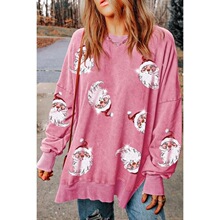 Y 14217 Glitter Christmas Loose Sweatshirt ��Ƭ���� ����