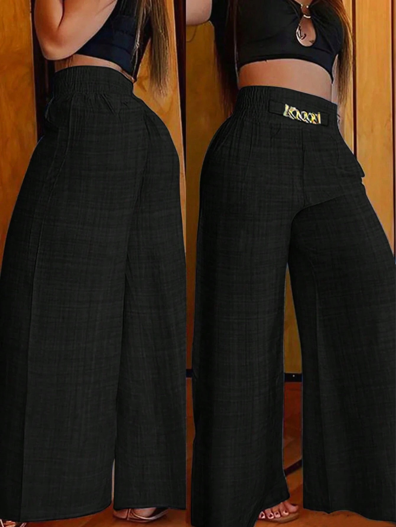 273g Weight Straight Pants Pants Length Polyester Fabric Type Low Waist Waist Line Casual Pants Pants Type Inelastic Elasticity Holiday Occasion Loose Fit Type Solid Color Pattern 2025 Spring and Summer Season Women's Gender Streetwear Style Women's Holiday Streetwear Solid Color Straight Pants Casual Pants 无