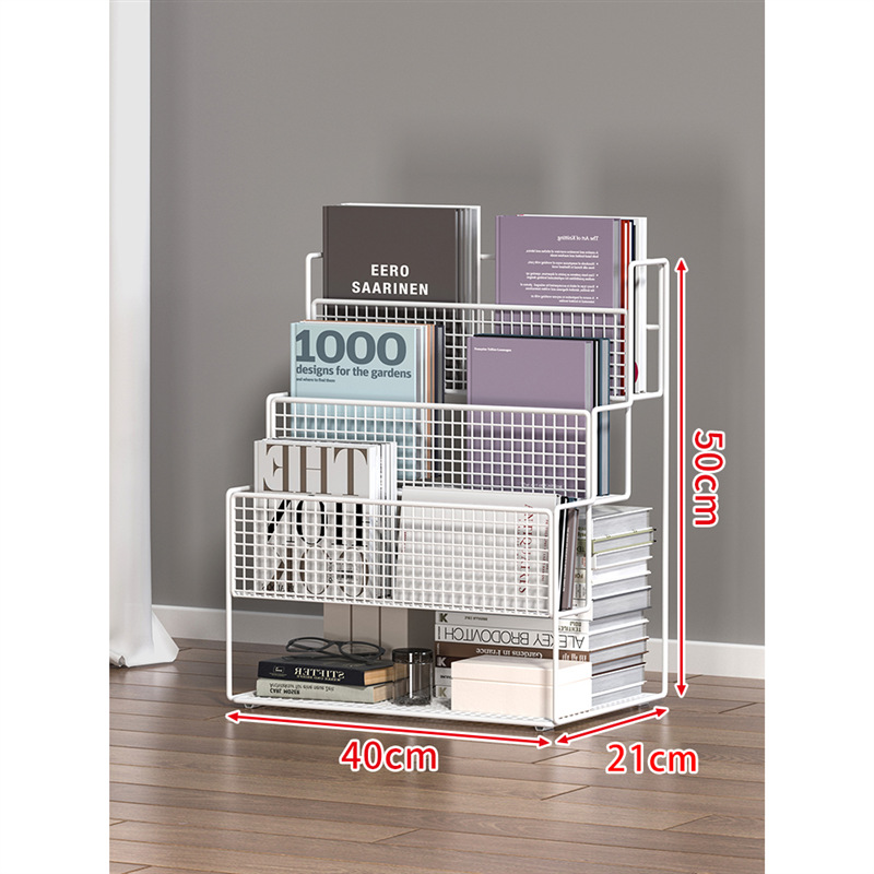 机の下の物置棚の移動収納棚の床のプーリー付きの小さい本棚の机の下の棚の本の物置棚の事務机