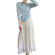 [Shop selling] French lace white A- line skirt women's 2025 new spring and summer long gentle