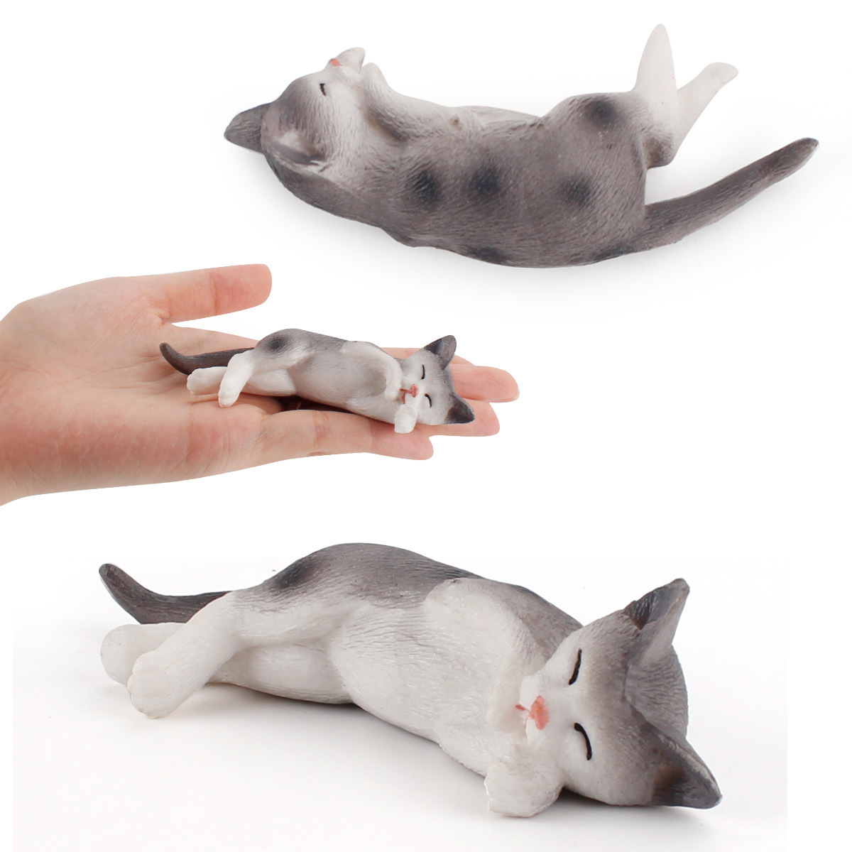 Gato persa Garfield lado durmiendo mascota gato modelo de decoración estática Transfronteriza Amazon simulación animal gato modelo