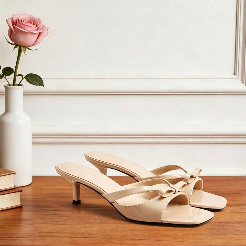 FuziStride2026 new square-toed open-toe sandals, summer versatile fairy-style high-heeled large-size slippers FuziStride2026 new square-toed open-toe sandals, summer versatile fairy-style high-heeled large-size slippers