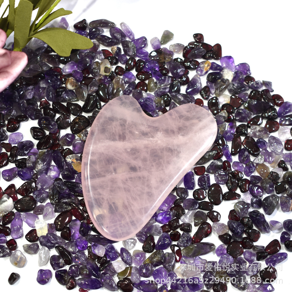 Venta al por mayor tablero de raspado jade rosa cristal dongling jade obsidiana masajeador cara adelgazamiento casa salón de belleza cara lifting