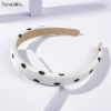 4#2cm white polka dot sponge headband