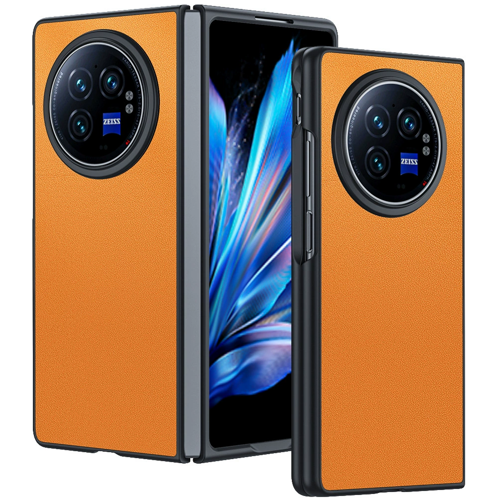 Защита корпуса телефона Vivoxfold3Pro: кожаный чехол на магните против падений, ультра‑тонкий чехол из телячьей кожи