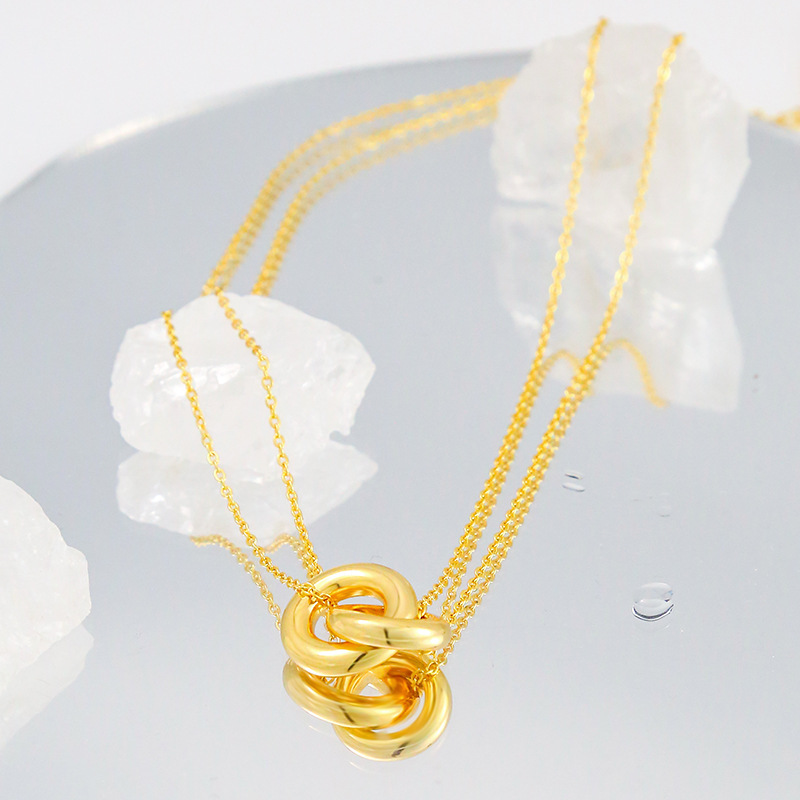 cross-border-double-ring-necklace-womens-european-and-american-high-end-fashion-temperament-geometric-pendant-personalized-all-match-metallic-necklace