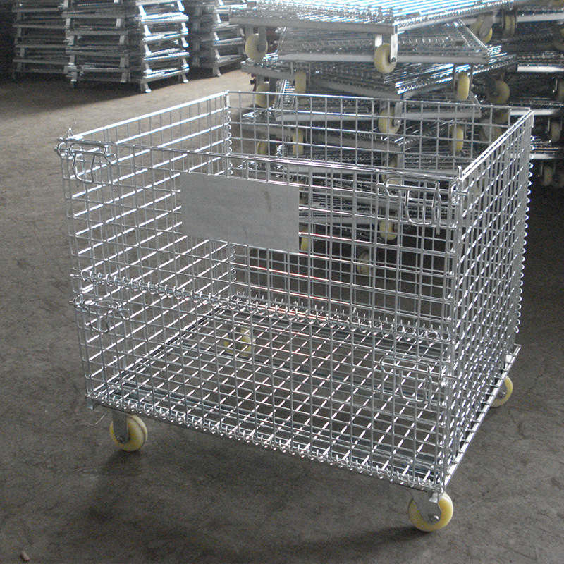 供应可折叠金属铁笼仓储铁笼　周转铁笼　周转笼　折叠笼仓库堆垛