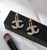 Tide, silver needle, earrings, silver 925 sample, simple and elegant design, internet celebrity, Chanel style