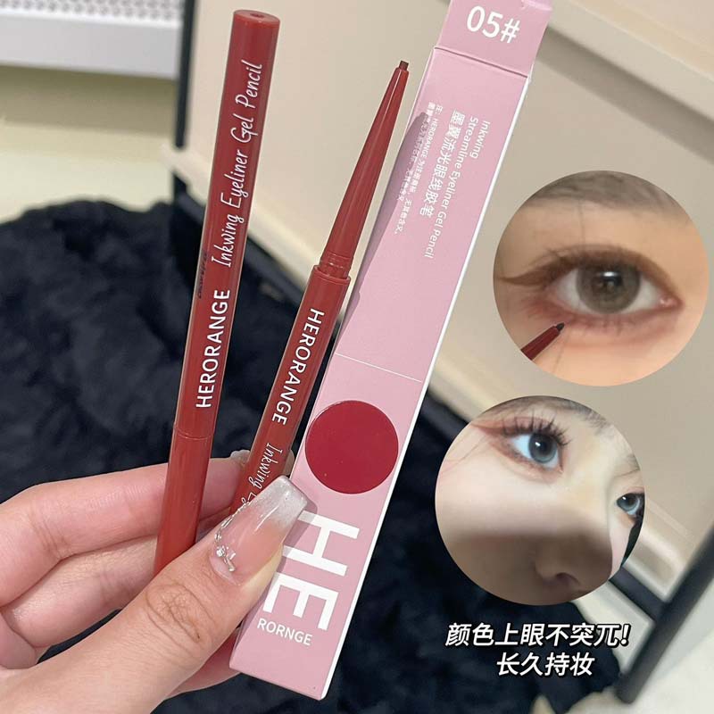 HERORANGE ink wing fluye eyeliner lápiz de gel natural duradero impermeable anti-transpiración no se desvanece lápiz de ojos novato