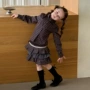 拼色格子秋季女童蛋糕裙