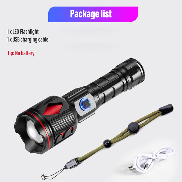 Nueva linterna transfronteriza láser blanco al aire libre resaltar iluminación de emergencia impermeable pesca luz larga resistencia