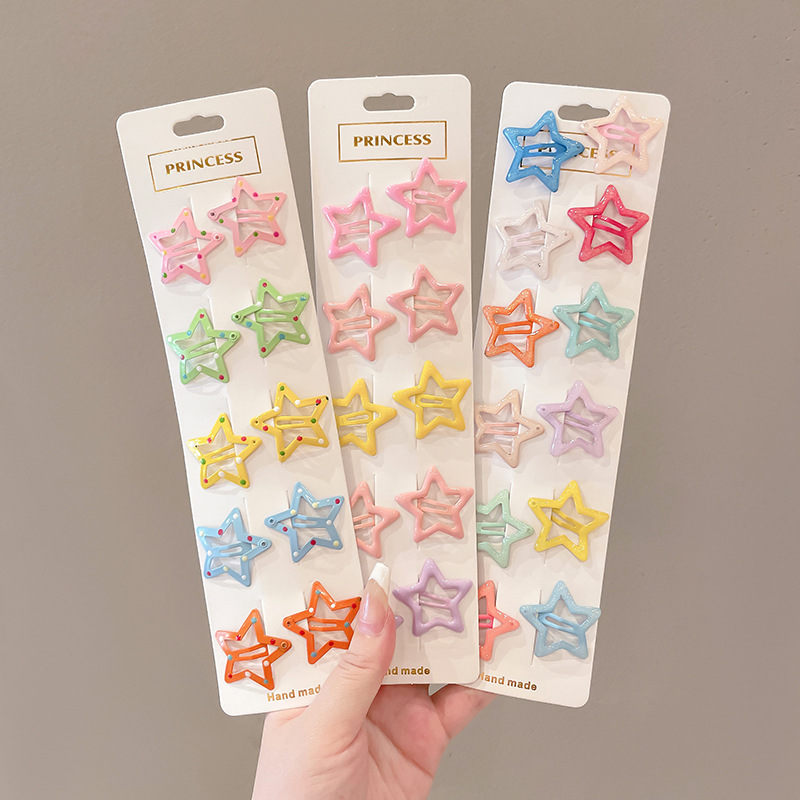 Linda estrella y2g horquilla hembra clip lateral flequillo BB clip horquilla para niños dopamina clip de color tocado