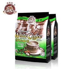 咖啡樹馬來西亞檳城榛果味三合一速溶白咖啡固體飲料600克批發