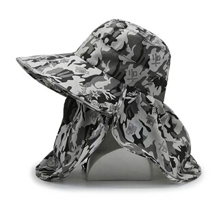 New camouflage shawl hat outdoor fishing sun protection hat mountaineering tea picking face cover hat neck protection photography hat for men