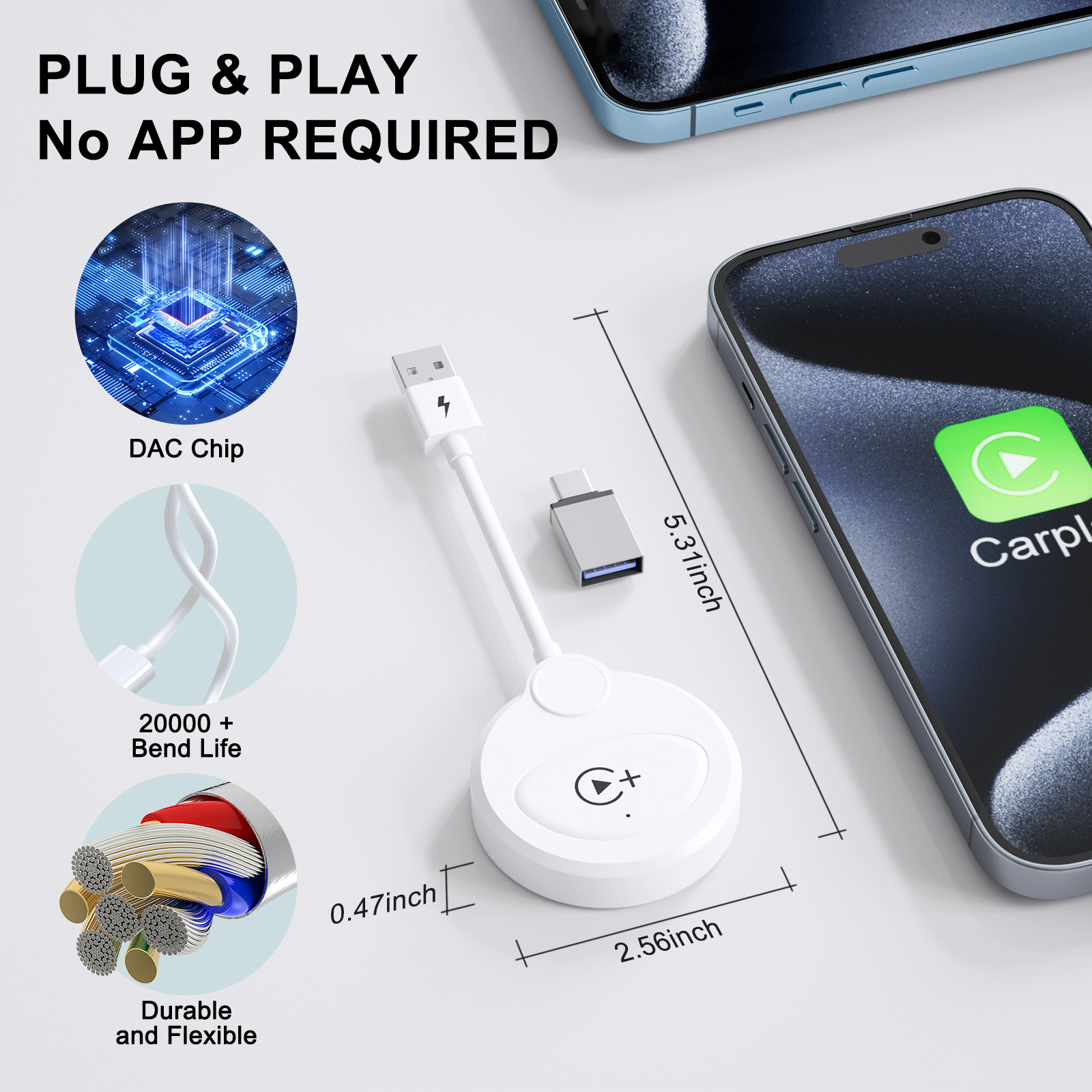 Cross-border Android Auto wired to wireless car machine interconnection Carplay box car video converter