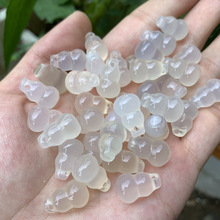 批发高冰马料白玉髓葫芦吊坠 男女款迷你绿玛瑙烟灰色葫芦挂件