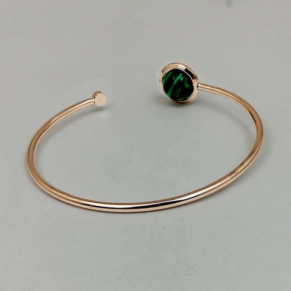 Universal small design one bead bracelet malachite