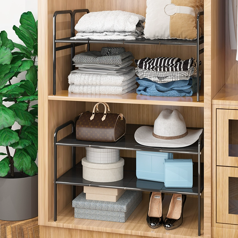  wardrobe layered partition storage artifact retractable cabinet storage rack clothing partition wardrobe partition bedroom donglong