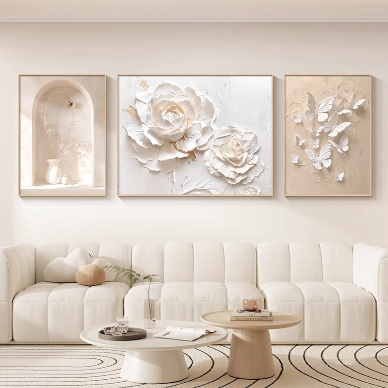 Butterfly Love Flower Cream Style Living Room Decorative Painting Abstract Art Sofa Background Wall Painting Texture New Style Mural Butterfly Love Flower Cream Style Living Room Decorative Painting Abstract Art Sofa Background Wall Painting Texture New Style Mural