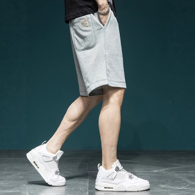 Surprise Black All-match Men's Shorts Loose Large Size Men's Casual Sports Pants Summer Knitted Sweatpants Trendy