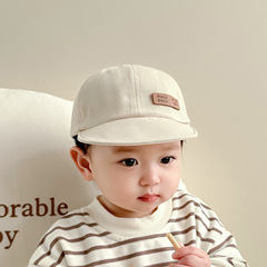 嬰兒帽子春秋款薄款寶寶鴨舌帽韓版棒球帽兒童男女軟沿帽貼標小熊