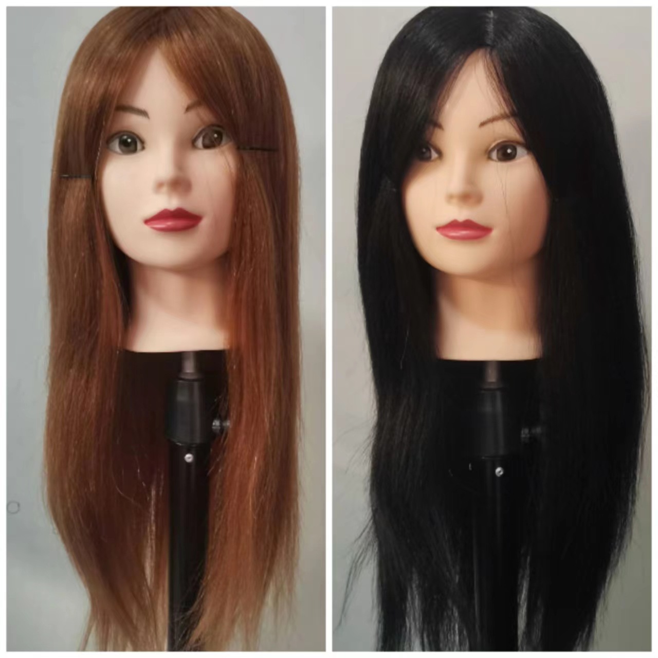 Suministro directo de fábrica cabeza de pelo mezclado molde caliente rollo maniquí cabeza de recorte práctica tijeras finas peluquería muñeca cabeza modelo cabeza