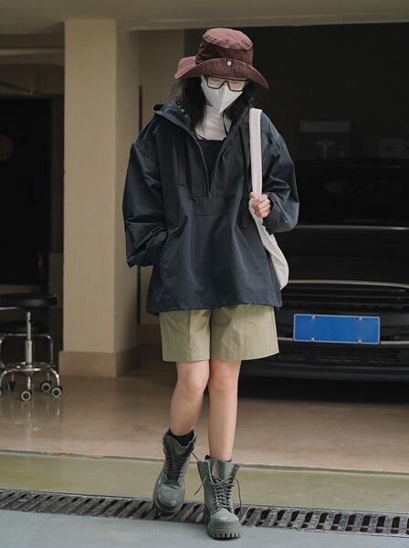 Autumn travel jacket with hood