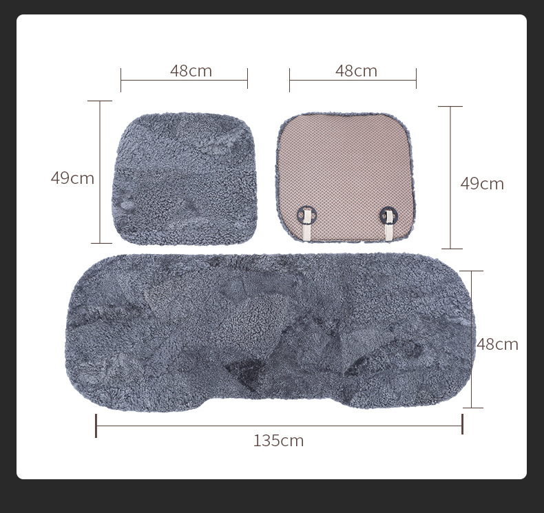 Winter Car Pure Wool Cushion Wool Cushion Long Wool Cushion Fur One Plush Cushion Small Three-piece Set Weijia