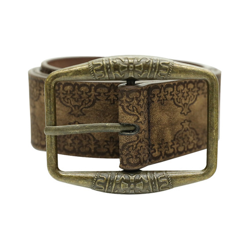 Bronze printed brown retro old print literary style decadent belt high-end style ethnic style belt