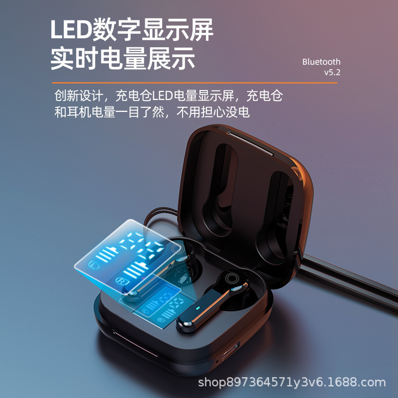 国境を越えたデジタル表示bluetoothイヤホン半入耳経典携帯アップルアンドロイド全適用TWS工場直販|undefined