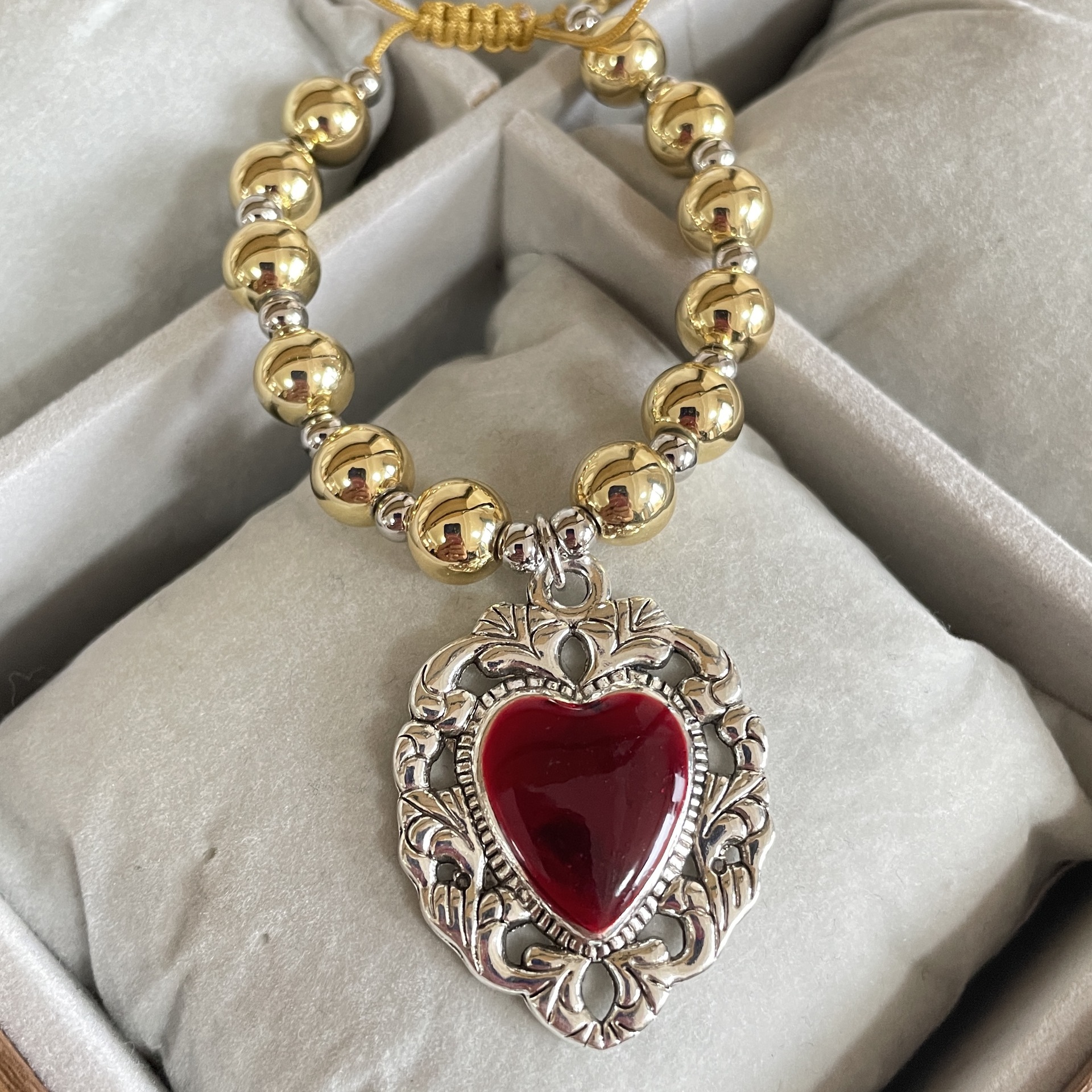 Copper Material Copper Retro Enamel Heart Shape Bracelets