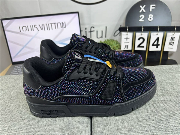 Foreign Trade Putian High Version Luxury Casual Shoes Stars Same Style European Station High-end Genuine Leather Rhinestone Trendy Shoes for Men