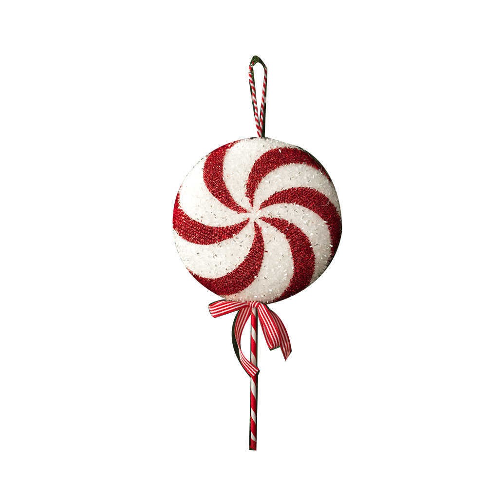 Árbol de Navidad transfronterizo colgar muletas rojas y blancas dulces bolas de Navidad decoraciones de Navidad escenario Amazon