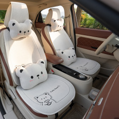 新商品の亜麻のドーナツの熊の漫画の四季通用の自動車の座布団の多くのセットのメーカーは直接販売して代行します。