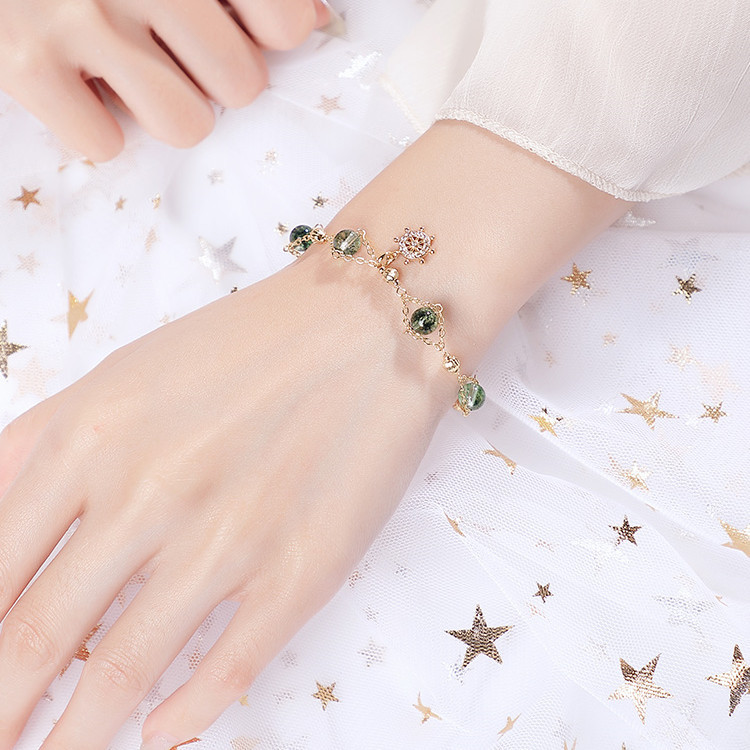 Natural Green Ghost Diy Design Fashion 14k Gold Bag Women's Bracelet Jewelry Manufacturers Wholesale Volume Favorably