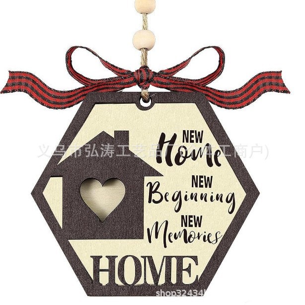 Decoración colgante 2026 nuevo mejor regalo de mudanza decoración de madera decoración para el hogar decoración del árbol de Navidad rojo