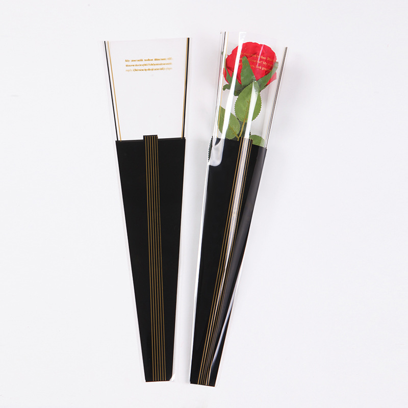 Día del maestro corona sola bolsa Rosa bolsa de embalaje ramo triángulo bolsa tienda de flores flor floral material de embalaje al por mayor